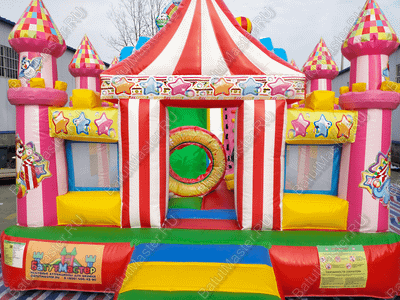 Коммерческий надувной батут "Русский цирк", 8*4*5,5 м