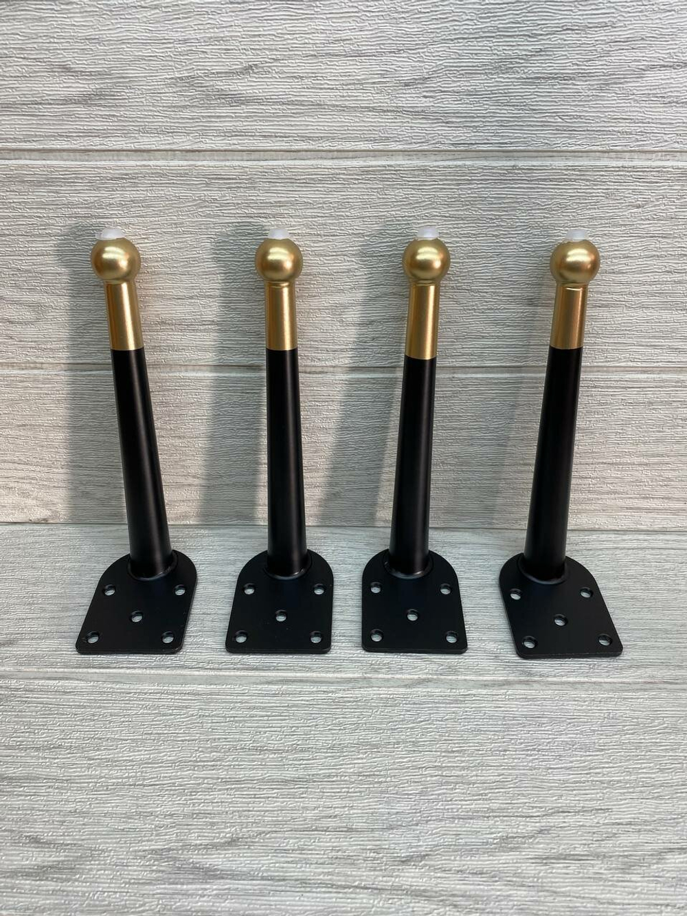 Ножки для мебели черные золото 20 см 4 штуки