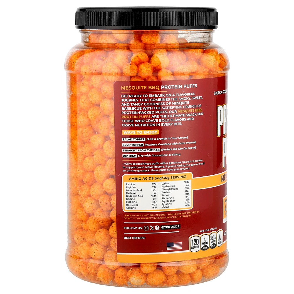Twin Peaks Ingredients, Protein Puffs, барбекю из мескита, 300 г (10,6 унции)