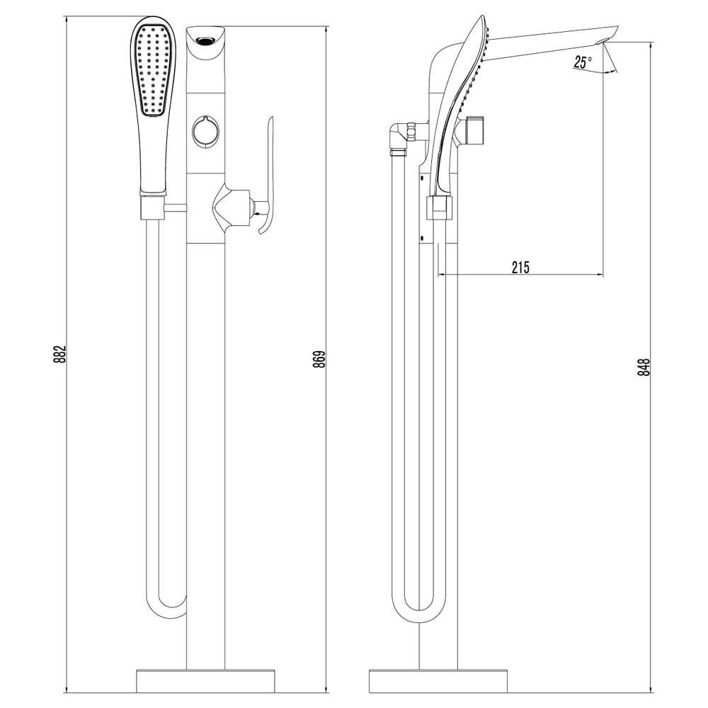 Смеситель Lemark Melange LM4944CW для ванны, напольный