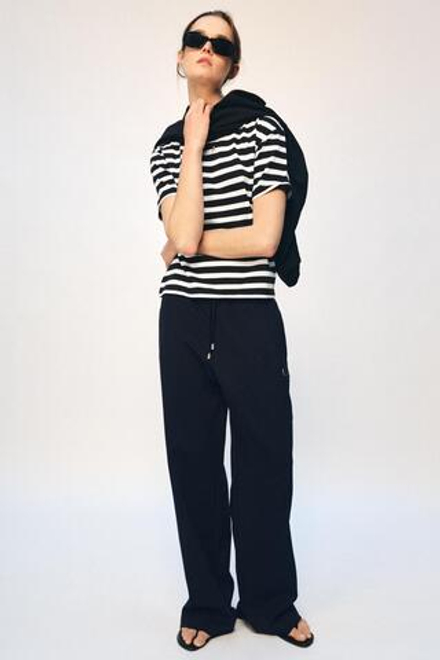 ZARA ФУТБОЛКА В ПОЛОСКУ ZA, МОРСКОЙ СИНИЙ