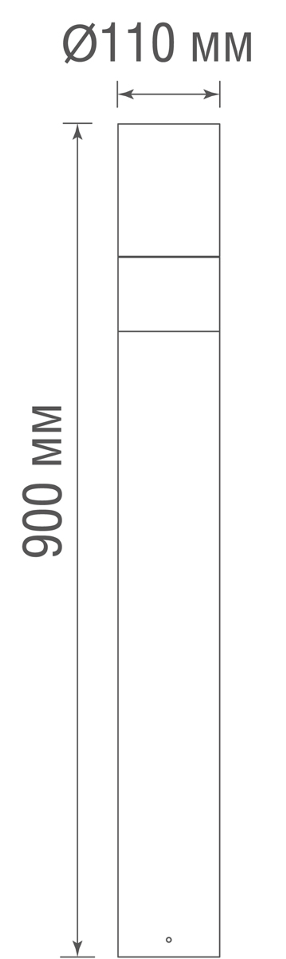 Ландшафтный светильник IP54,  D110xH900 мм,  18Вт,  темно-серый,  плафон белый