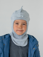 Шлем весенний/осенний вязаный (Жемчужно-серый) ОРЕО*