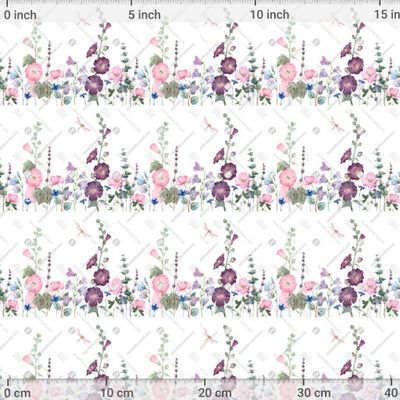 Мальва (горизонтальный узор)  by Anastasia Lembrik 1200 DPI