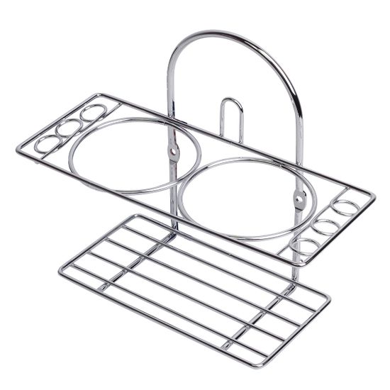 Стакан двойной для зубных щеток Besser BS 0127 (20х8,5х16 см) с хромированной подставкой