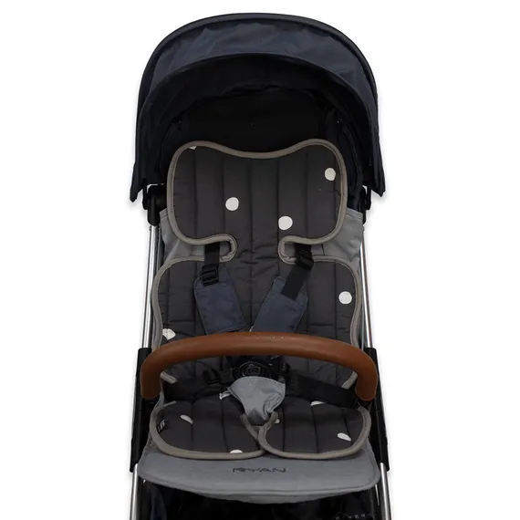 Матрасик стеганый Organic Factory Горох, серый