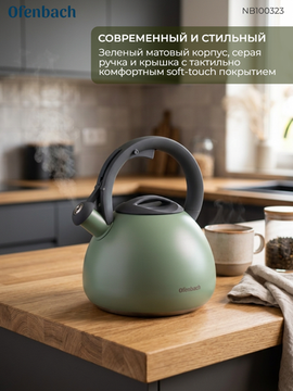 Чайник 2,7 л. из нержавеющей стали со свистком Ofenbach NB100323