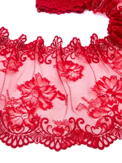 05-87 Вышивка на эласт. сетке 26 см, красный