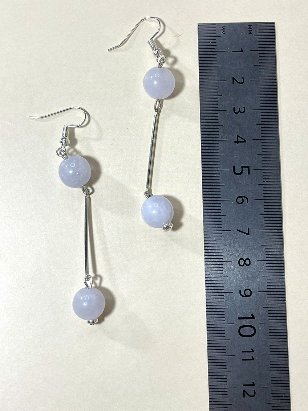 Серьги ангелит с палочкой