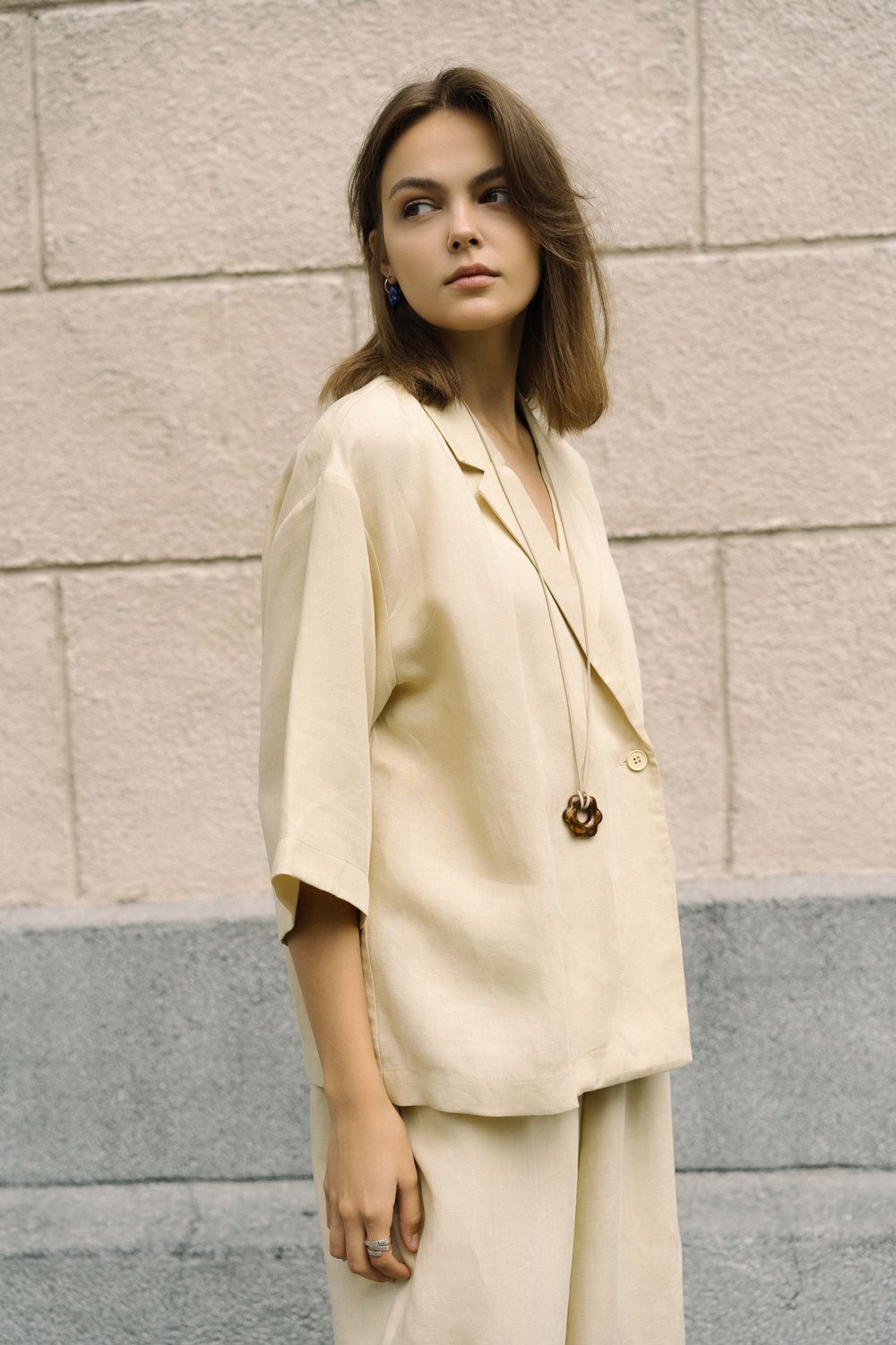 Подвес Цветок maxi на шнурке, коричневый, керамика