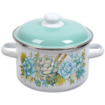 Кастрюля сталь, эмал, 4 л, с крыш, крышка сталь, СтальЭмаль, Монантес, 6RD201M, белоснежная, индукц