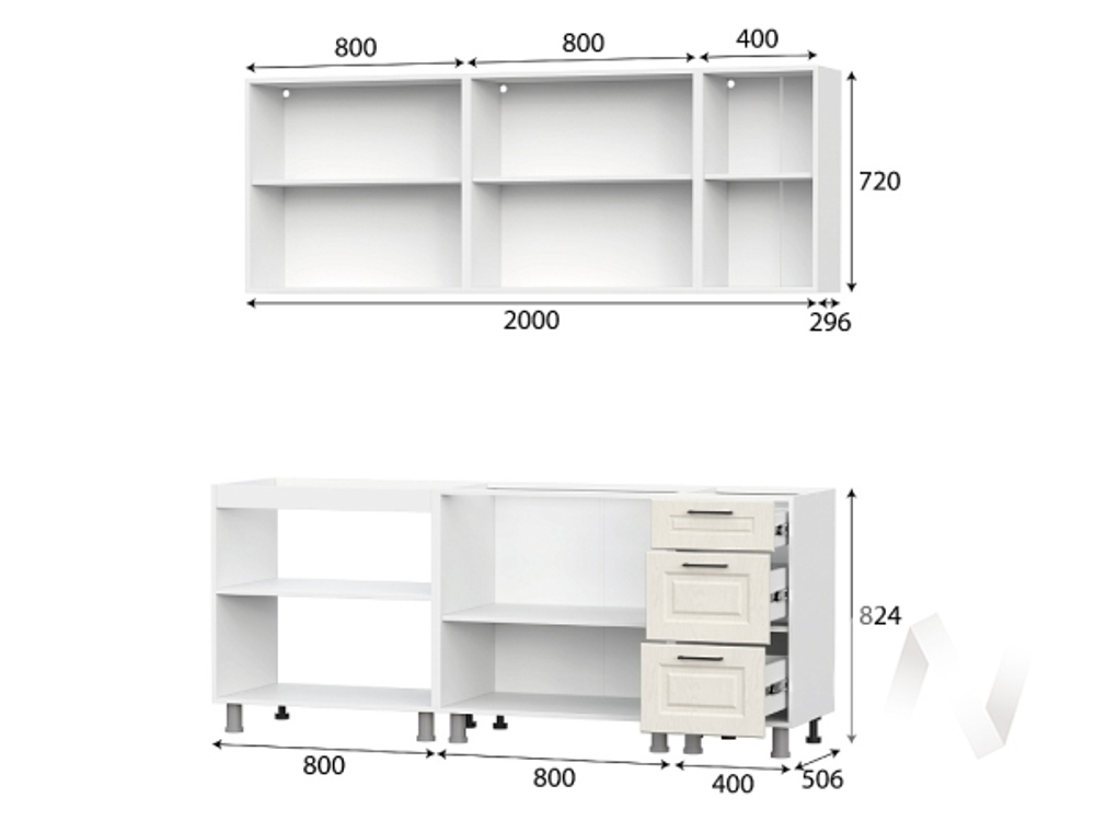 Кухонный гарнитур Грейвуд 2,0м