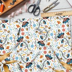 Ткань барби классический цветочный орнамент