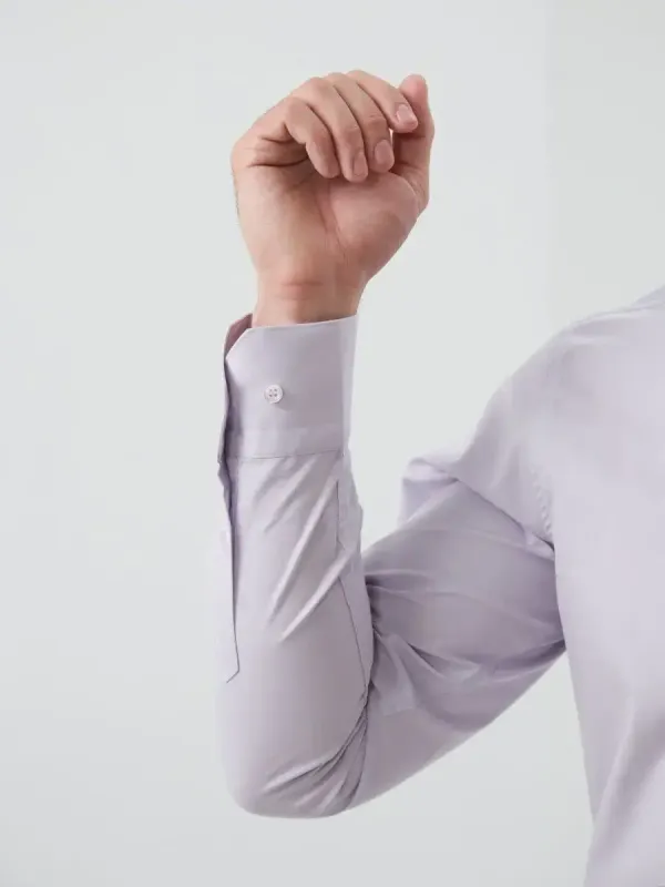 Рубашка приталенная SLIM FIT с длинным рукавом, перламутровая