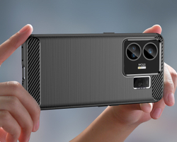 Мягкий чехол в стиле карбон для телефона Realme GT Neo 5, серии Carbon от Caseport