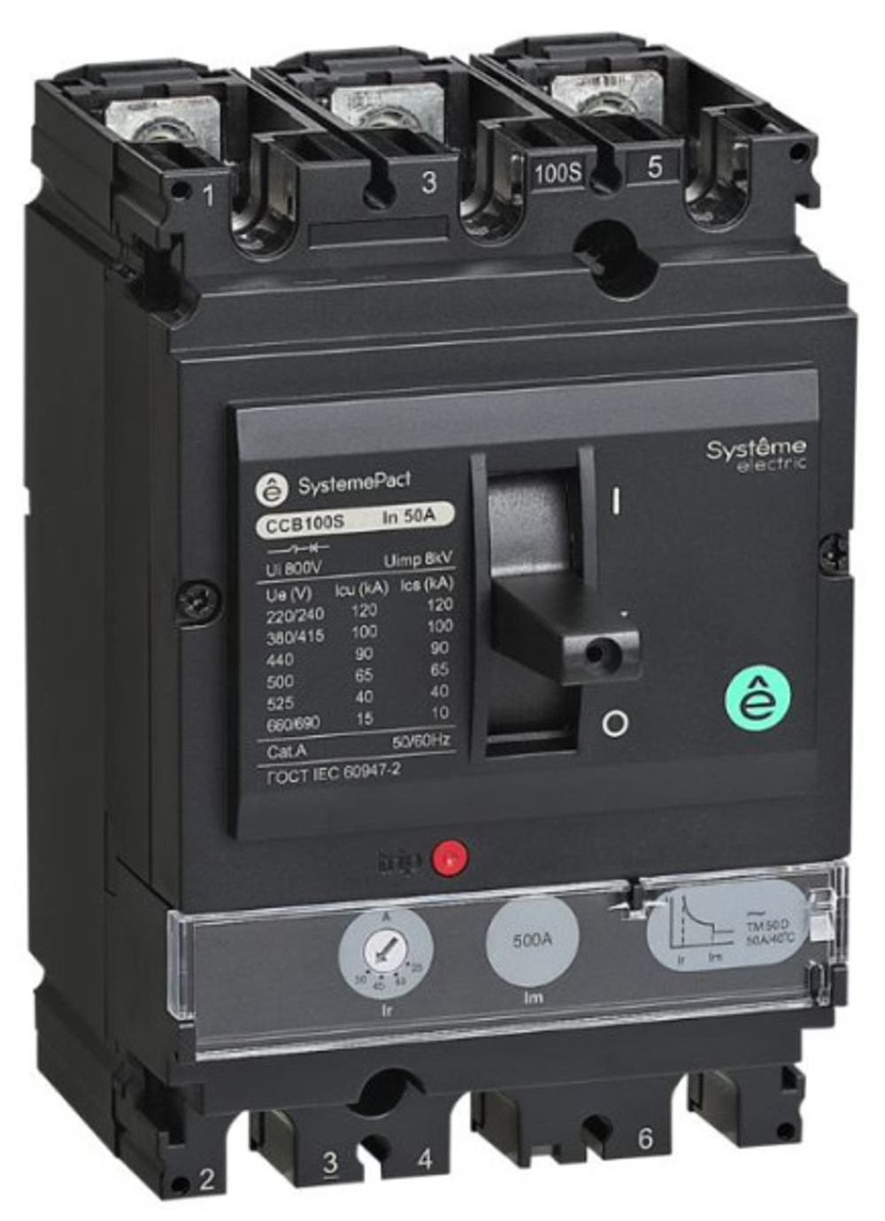 Автоматический выключатель в литом корпусе Systeme Electric SPC100F016L3DF