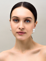 Серьги "Double round element" Silver