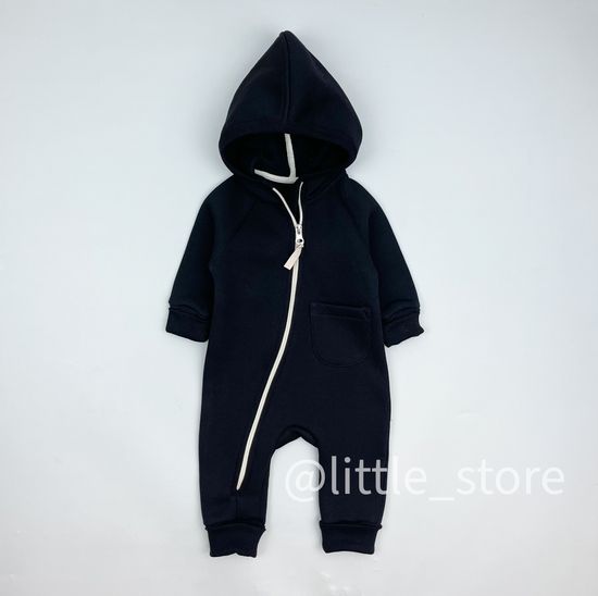 Комбинезон "Simple" из футера с начесом, Черный