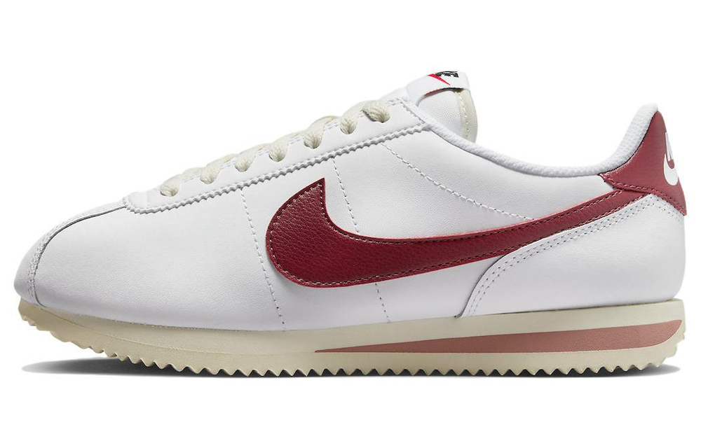 Nike Cortez comfortable sports fitness leather shock absorption non-slip low-cut casual running shoes women's white and red