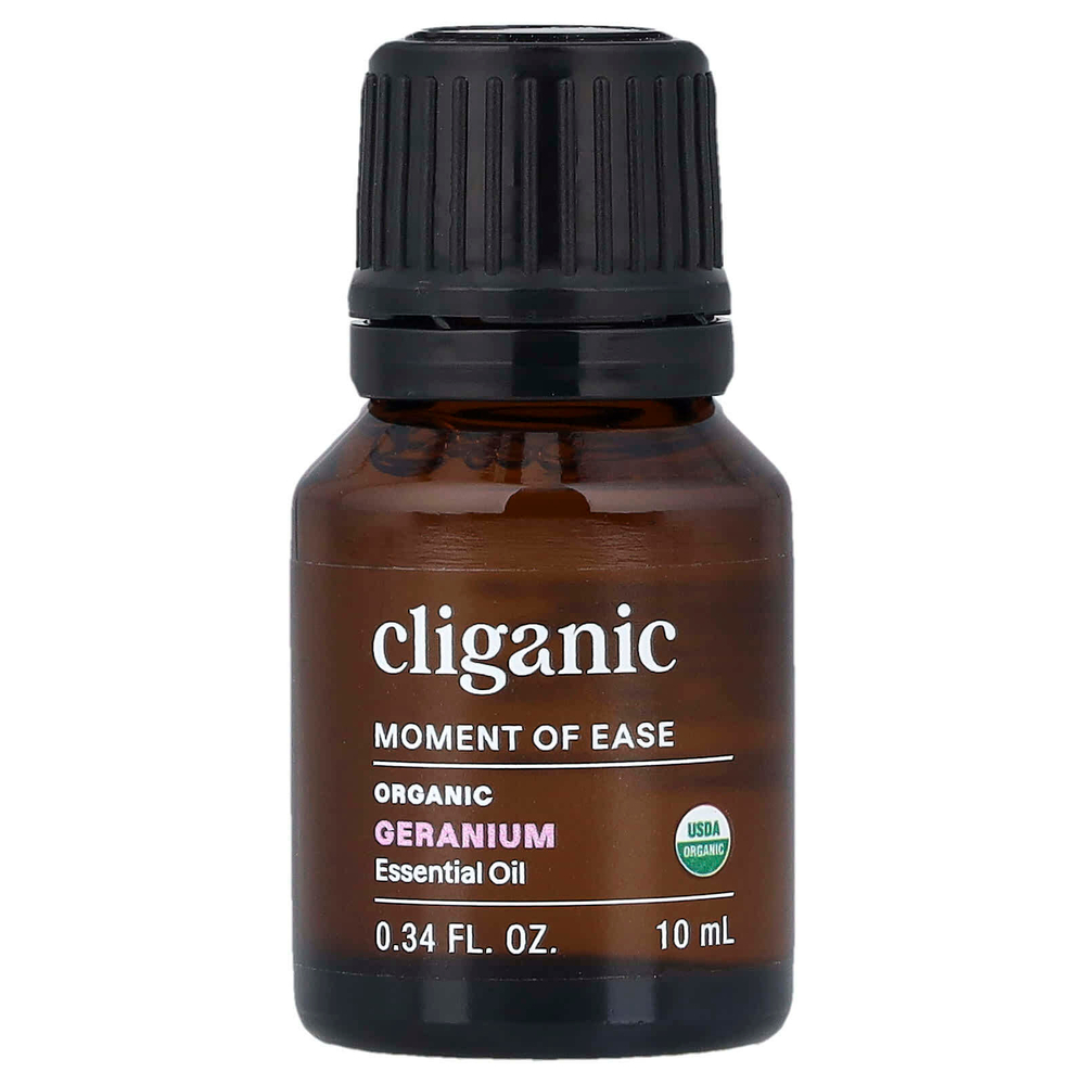 Cliganic, 100% чистое эфирное масло, герань, 10 мл (0,33 жидк. унц.)