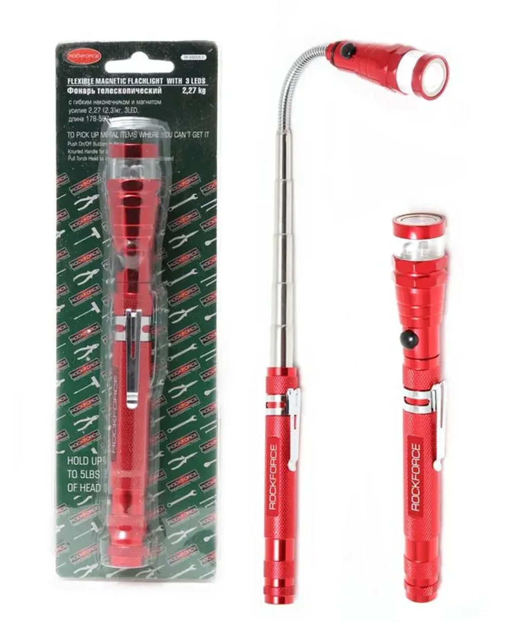 Фонарь телескопический с магнитом (3LED, 2.27кг, L:178-587мм), в блистере RockForce##Rock FORCE RF-686ML3