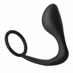 Черное эрекционное кольцо с анальной пробкой Anal Plug With Cockring (Цвет: черный)