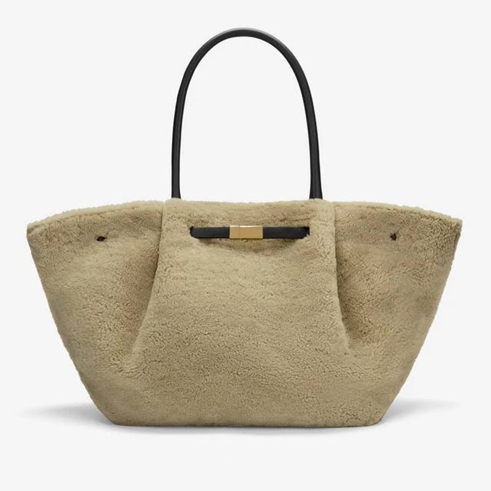 Сумка DeMellier The New York Beige Shearling & Black Smooth