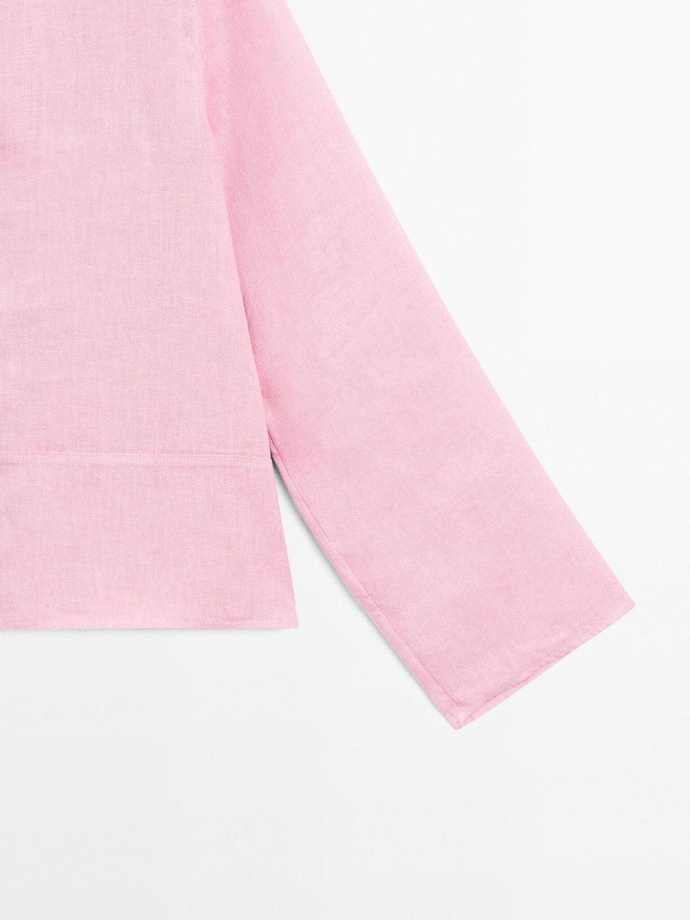 Massimo Dutti Рубашка с длинным рукавом из 100% льна, розовый