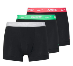 Мужские спортивные боксеры Nike Everyday Cotton Stretch Trunk 3P - black/sea coral/platinum/electric algae