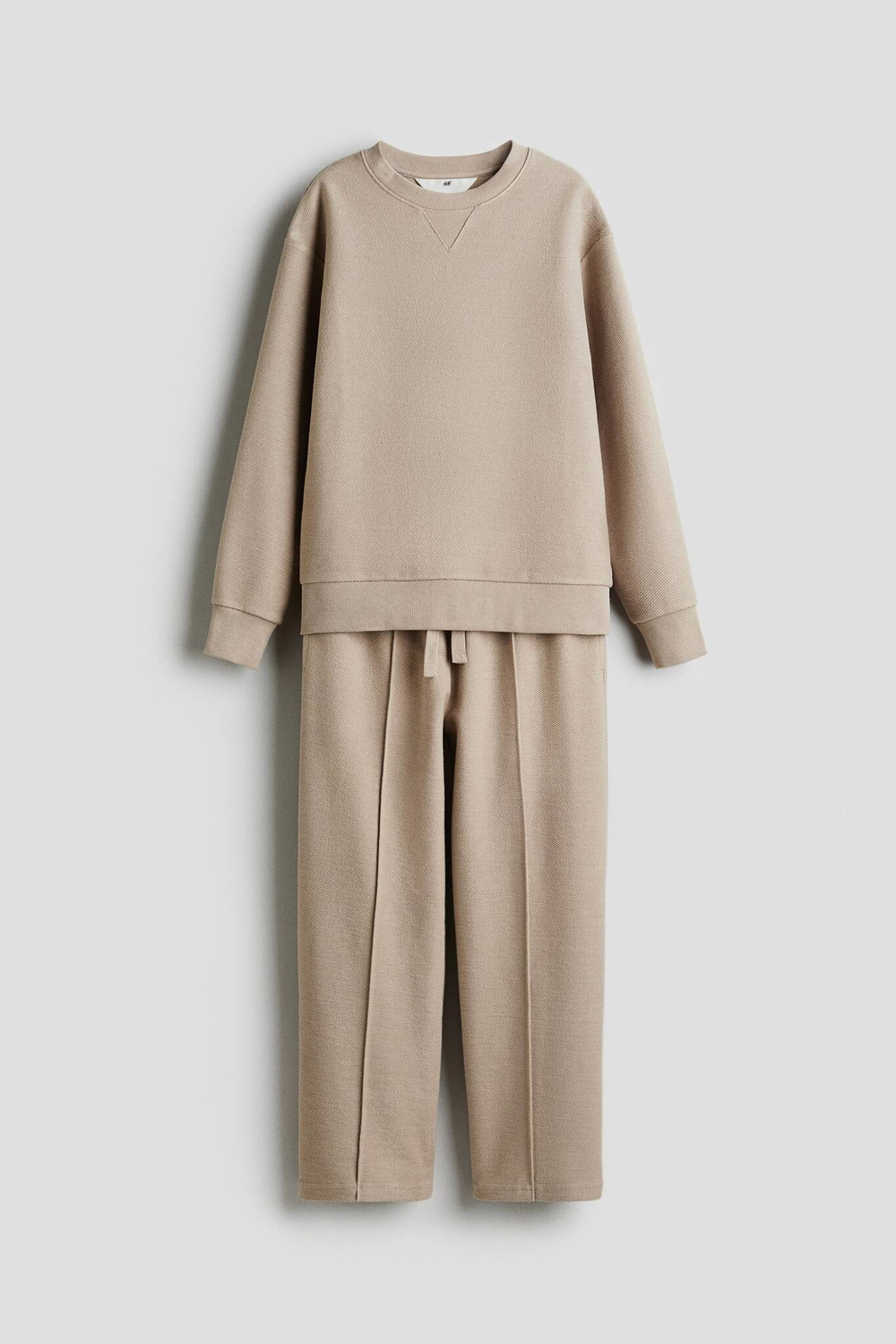 H&M Комплект из толстовки и брюк-джоггеров, бежевый