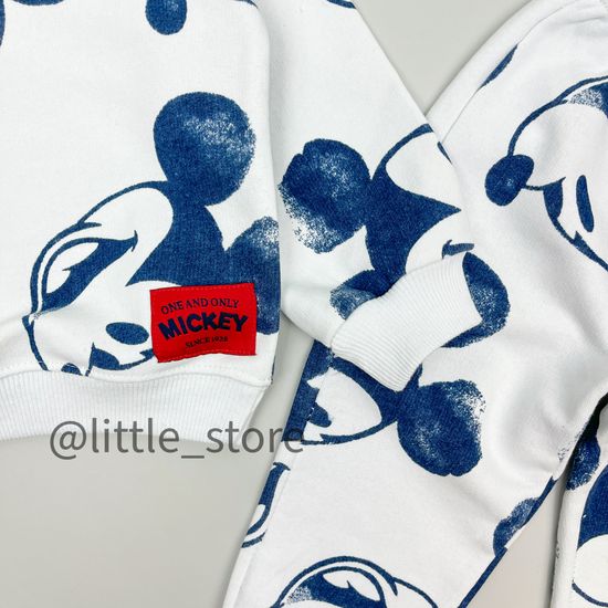Комплект из футера "Микки Маусы" синий/белый