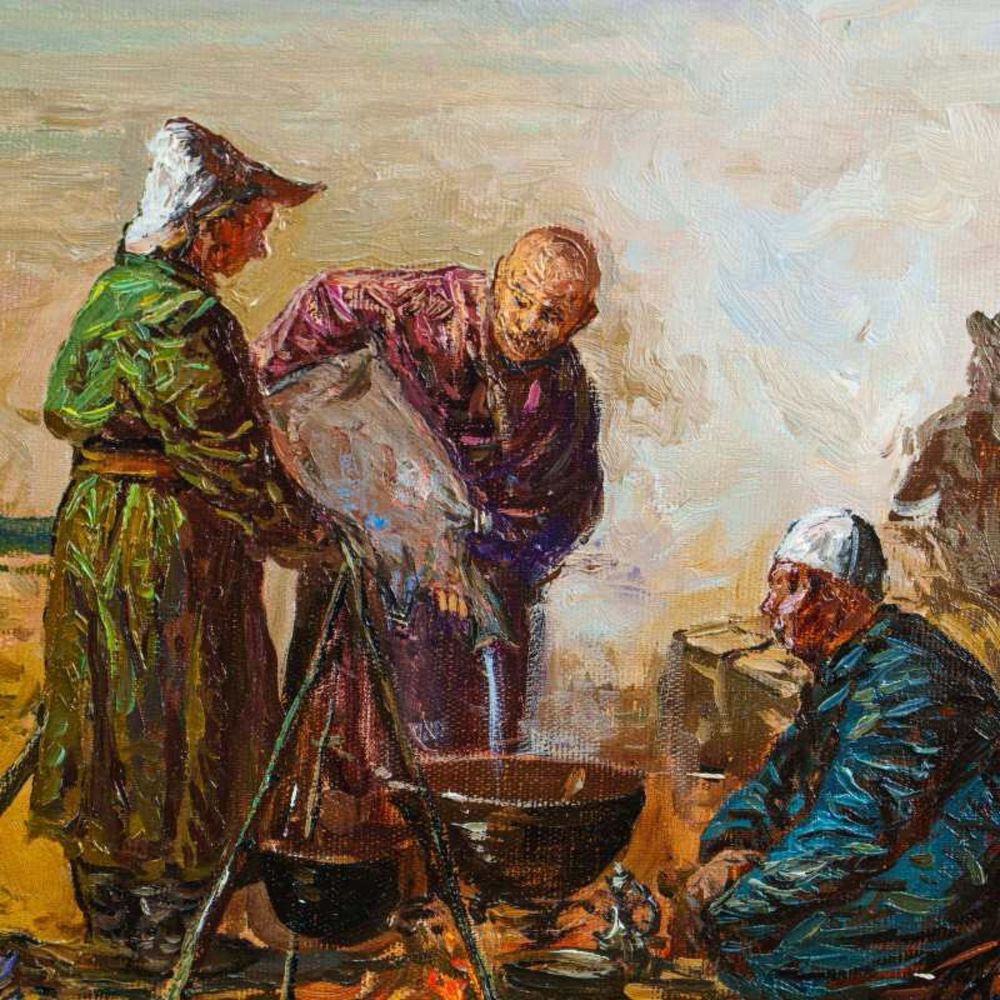 Винтаж: Картина из серии «Быт казахов XIX - начала ХХ веков»