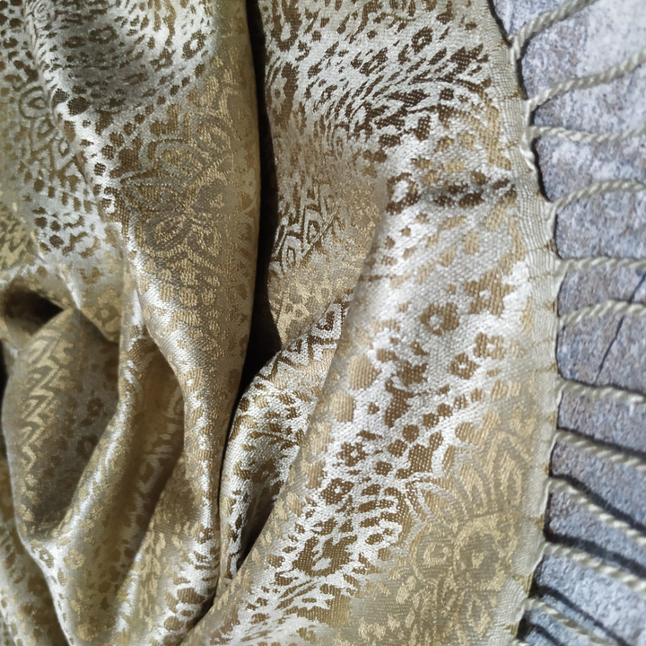 Палантин с бахромой шелк, цвет коричневый 74 х 195 см 2000000159980