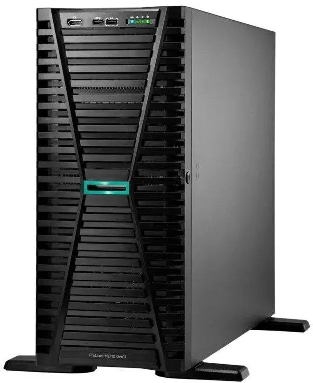 Сервер HPE/ML110 Gen11/1/Xeon Gold/5416S(16C/32T 30Mb)/2 GHz/32 Gb/VROC/8 SFF BC/2x1Gbe BASE-T/1 x 1000W Titanium