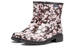 AIGLE Fulfeel Mid Pt Rain Boots Women"s Print Pink Brown