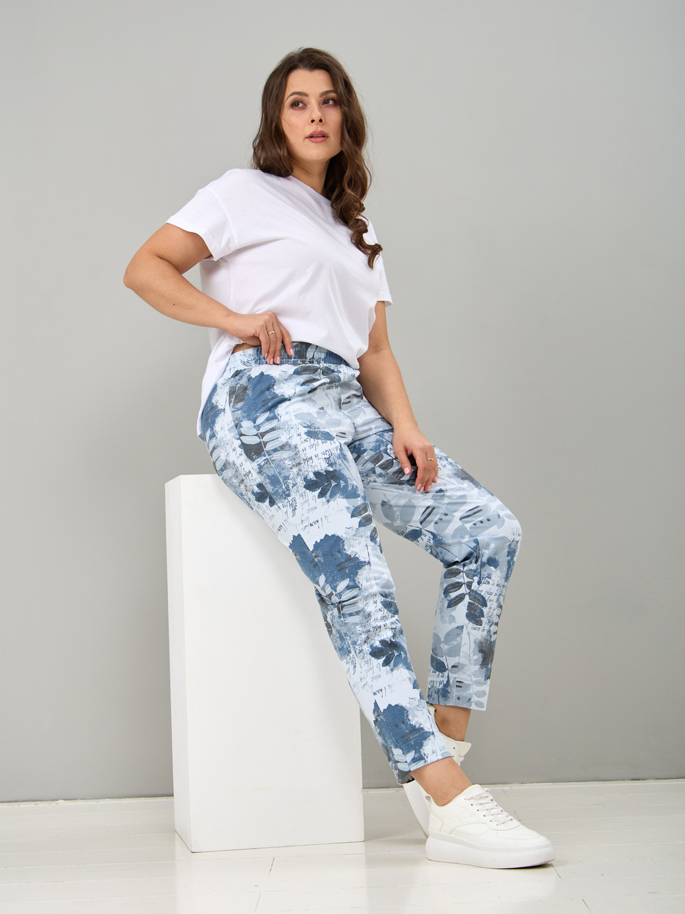 Брюки Бдж-129/морволна-джинслистья