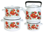 Набор кастрюль "Маки мечта" с чайником