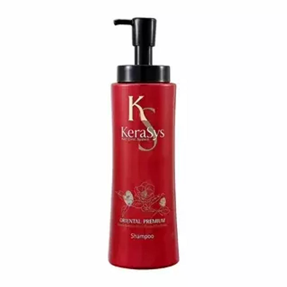 KeraSys Шампунь Oriental Premium восст.поврежд.волосы и укрепл.корни 600мл с дозат.красн.*12