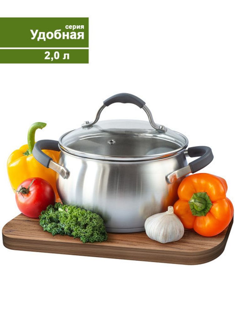 Кастрюля с крышкой TimA Удобная У-1620, 2 л