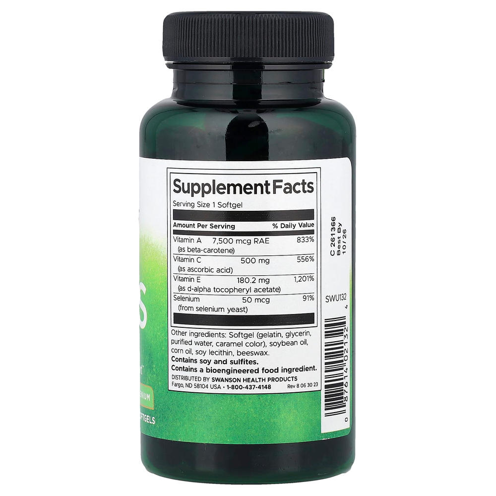 Swanson, Витамины A, C, E и селен, 60 мягких таблеток