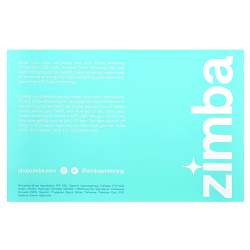 Zimba, Ultimate Teeth Whitening, набор для отбеливания зубов, 1 набор