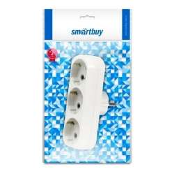 Разветвитель Smartbuy, 3 гнезда с заземлением плоский 16А 250B (SBE-16-A02-3z)