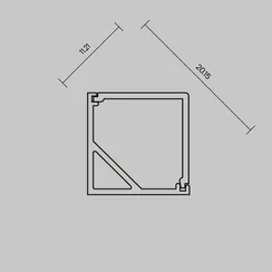 Рассеиватель для профиля 16x16 (Угол, Чёрный, 2 м), ALM-1616S-B-DF-2M 642028 Led Strip 642028