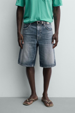 ZARA ДЖИНСОВЫЕ ШОРТЫ RELAXED FIT, СИНИЙ