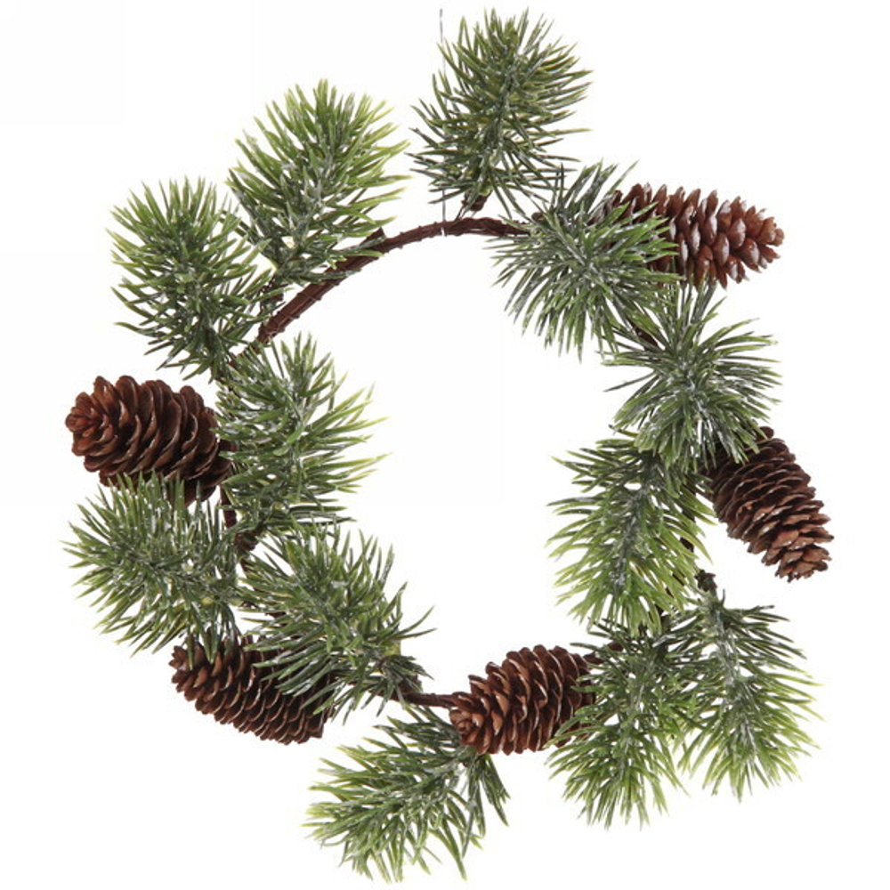 Венок хвойный новогодний «Золотистый лес» , 24 см