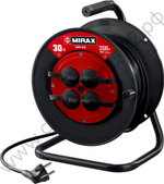 Силовой удлинитель на катушке MIRAX ПВС 3х2.5 30м 3500Вт IP44