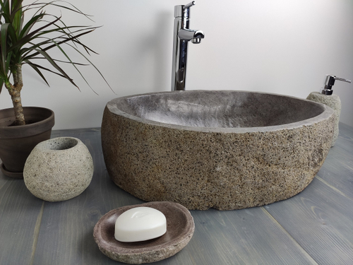 Раковина из речного камня RS171 54x33x15 см