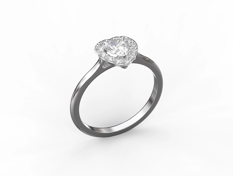 Кольцо Любовь с Бриллиантом в Огранке Сердце