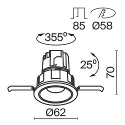 Светильник встраиваемый светодиодный Maytoni Wise DL057-7W3K-W