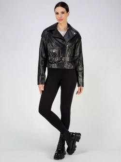 Кожаная куртка демисезонная косуха оверсайз